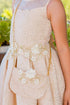 Girls Lala & Erina Champagne Jacquard High-Low Shoulder Bag 2Pc Dress Outfit 2-12